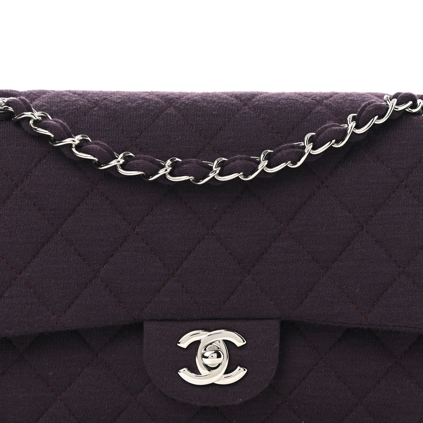 Jersey Quilted Medium Double Flap Purple