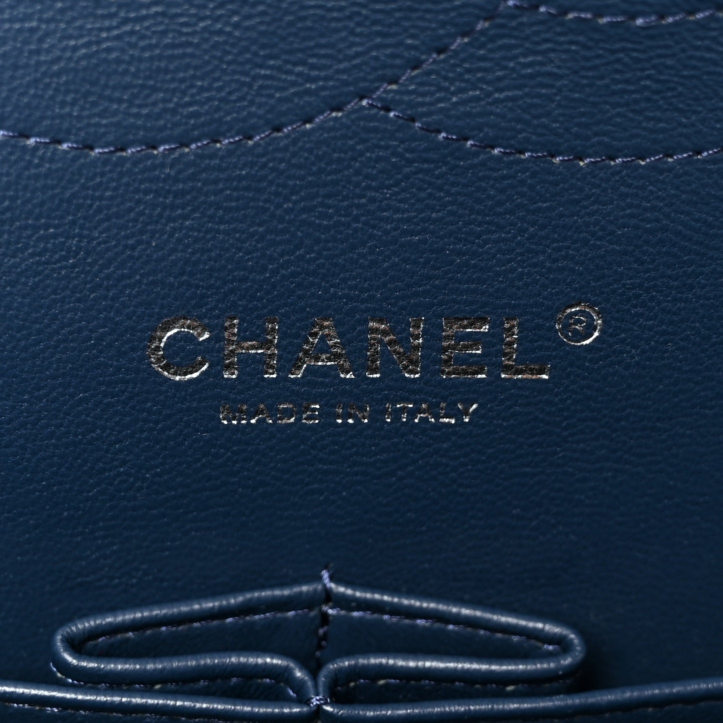 Caviar Quilted Jumbo Double Flap Navy Blue
