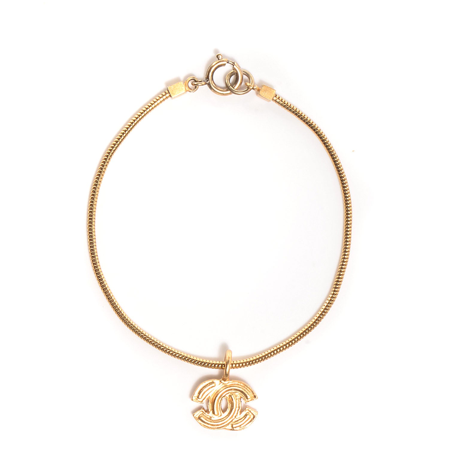 Chanel CC Logo Charm Bracelet Gold 1 of 6