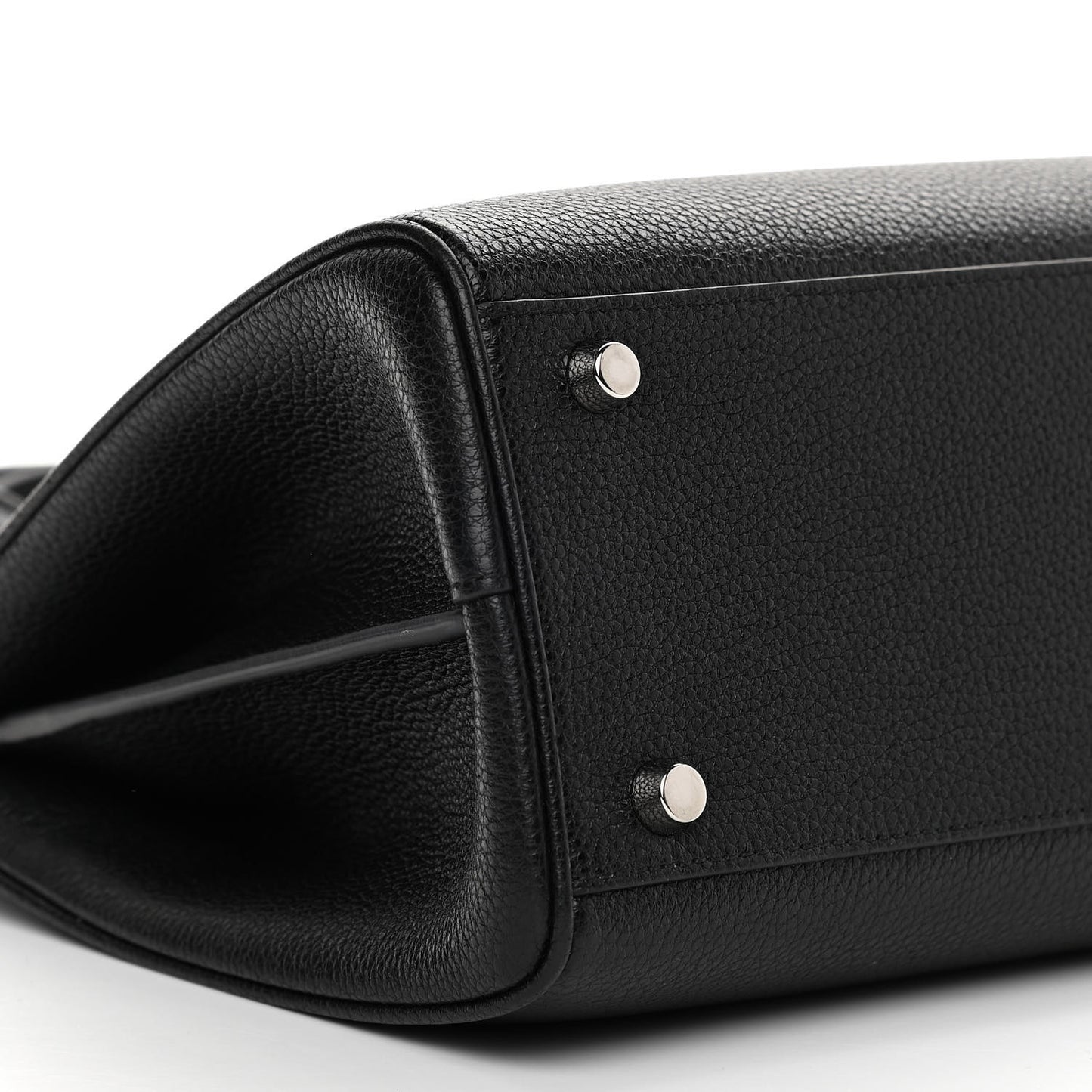 Grainy Calfskin Small Zumi Top Handle Bag Black
