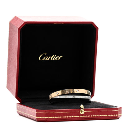 Cartier 18K Pink White Gold Diamond Double LOVE Paved Bracelet 16 4 of 4