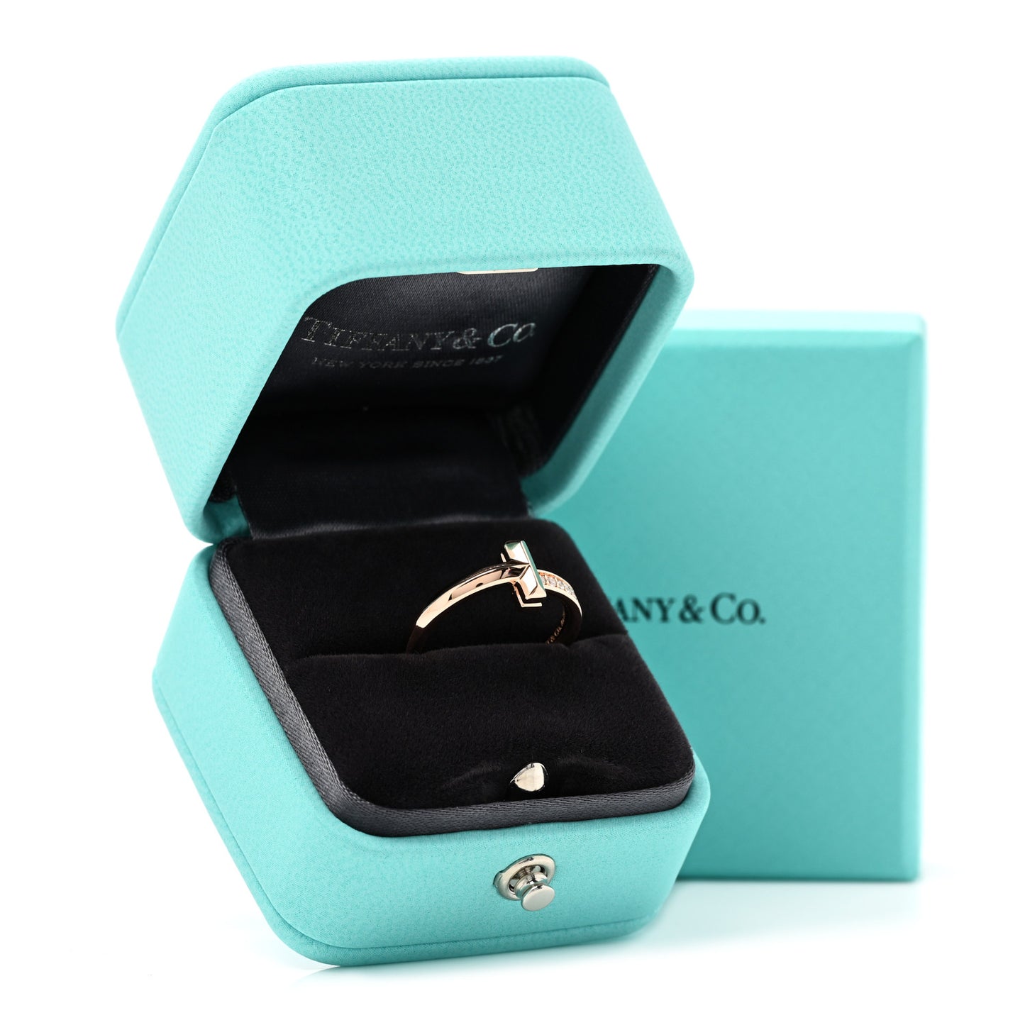 18K Rose Gold Diamond 2.5mm T T1 Ring 52 6