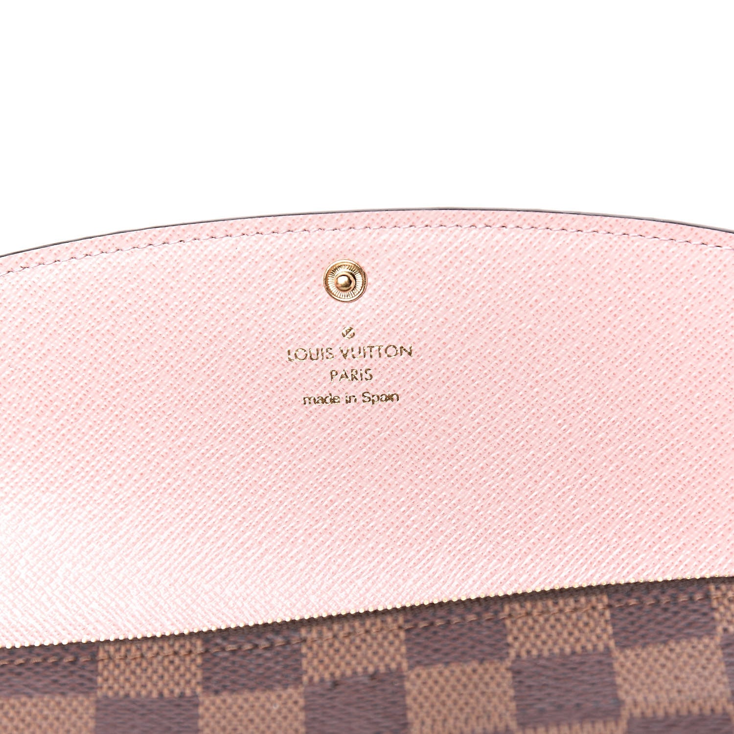 Louis Vuitton Damier Ebene Emilie Wallet Rose Ballerine 6 of 10