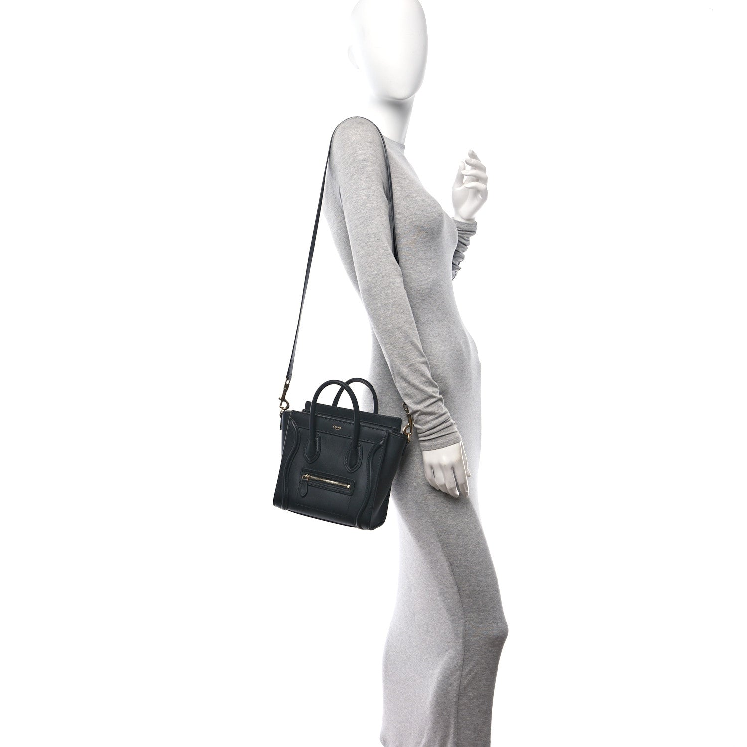 Celine Smooth Calfskin Nano Luggage Black 2 of 10