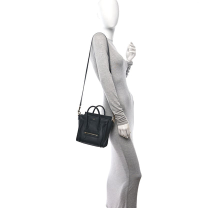 Celine Smooth Calfskin Nano Luggage Black 2 of 10