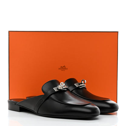 Hermes Goatskin Oz Mules 41 Black 9 of 9