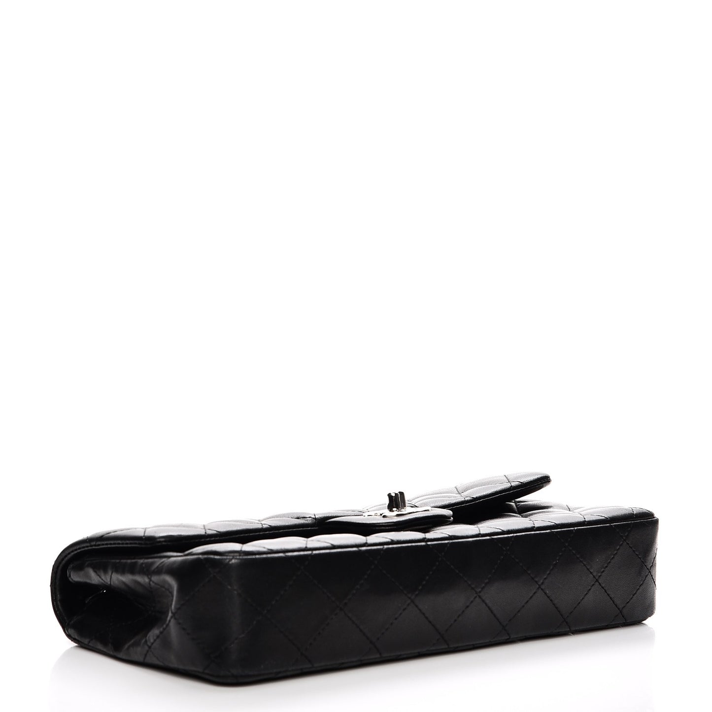 Lambskin Quilted East West Flap Black