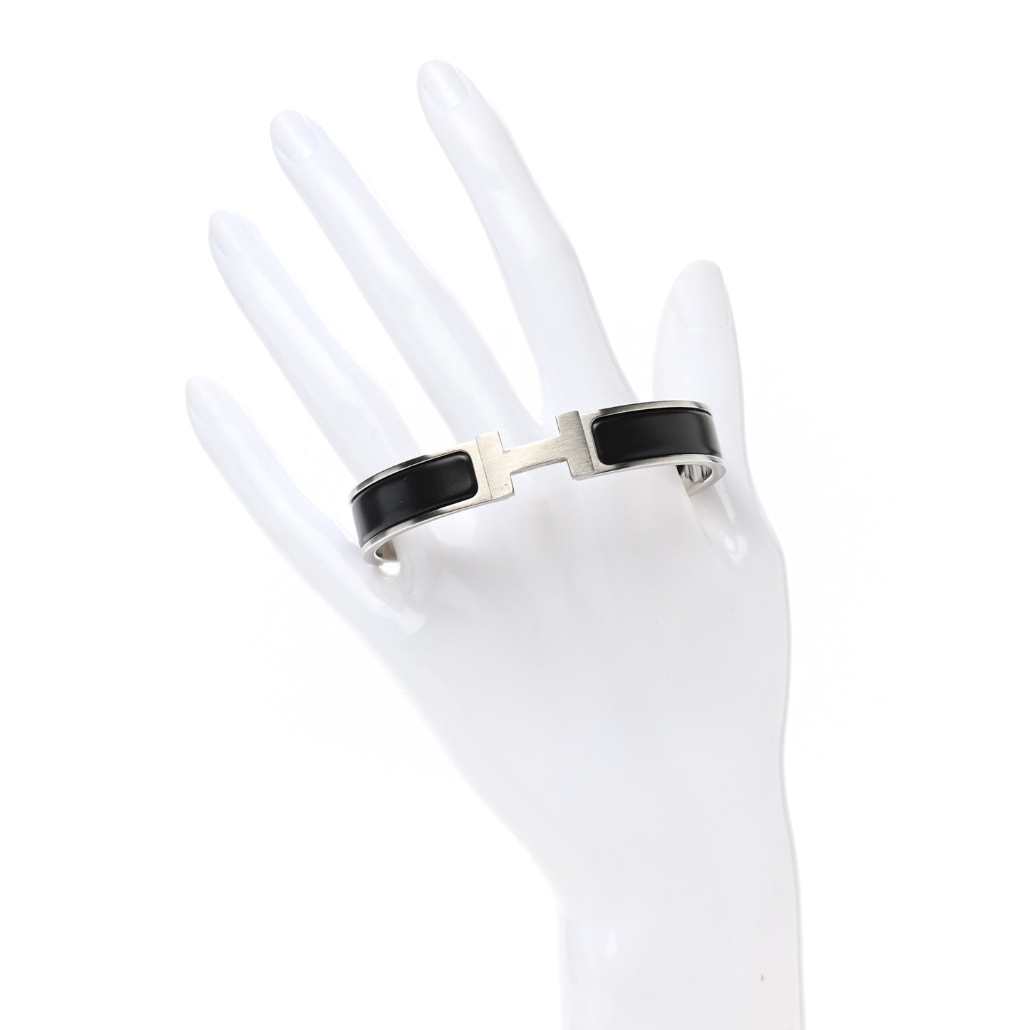 Matte Enamel Narrow Clic Clac HH Bracelet GM Black