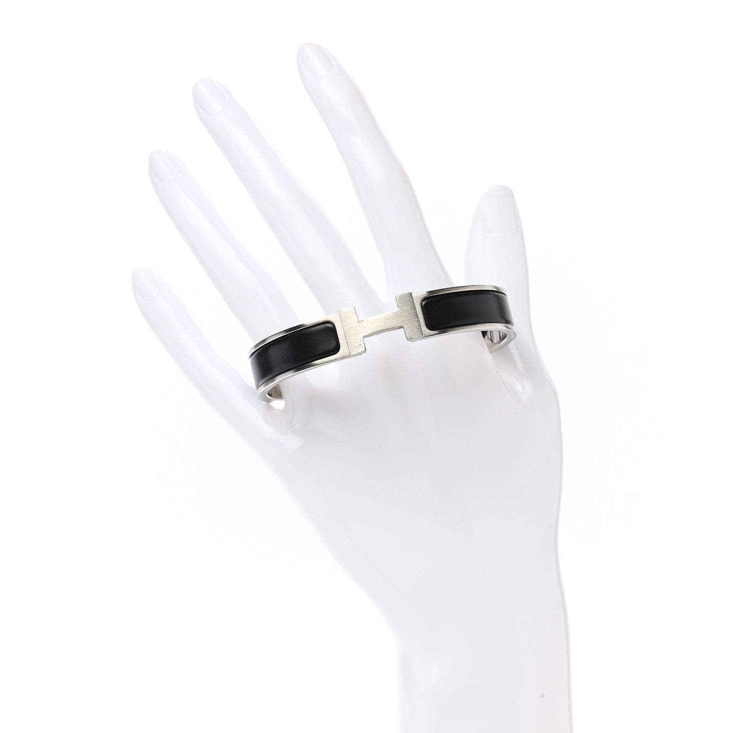 Hermes Matte Enamel Narrow Clic Clac HH Bracelet GM Black 2 of 4