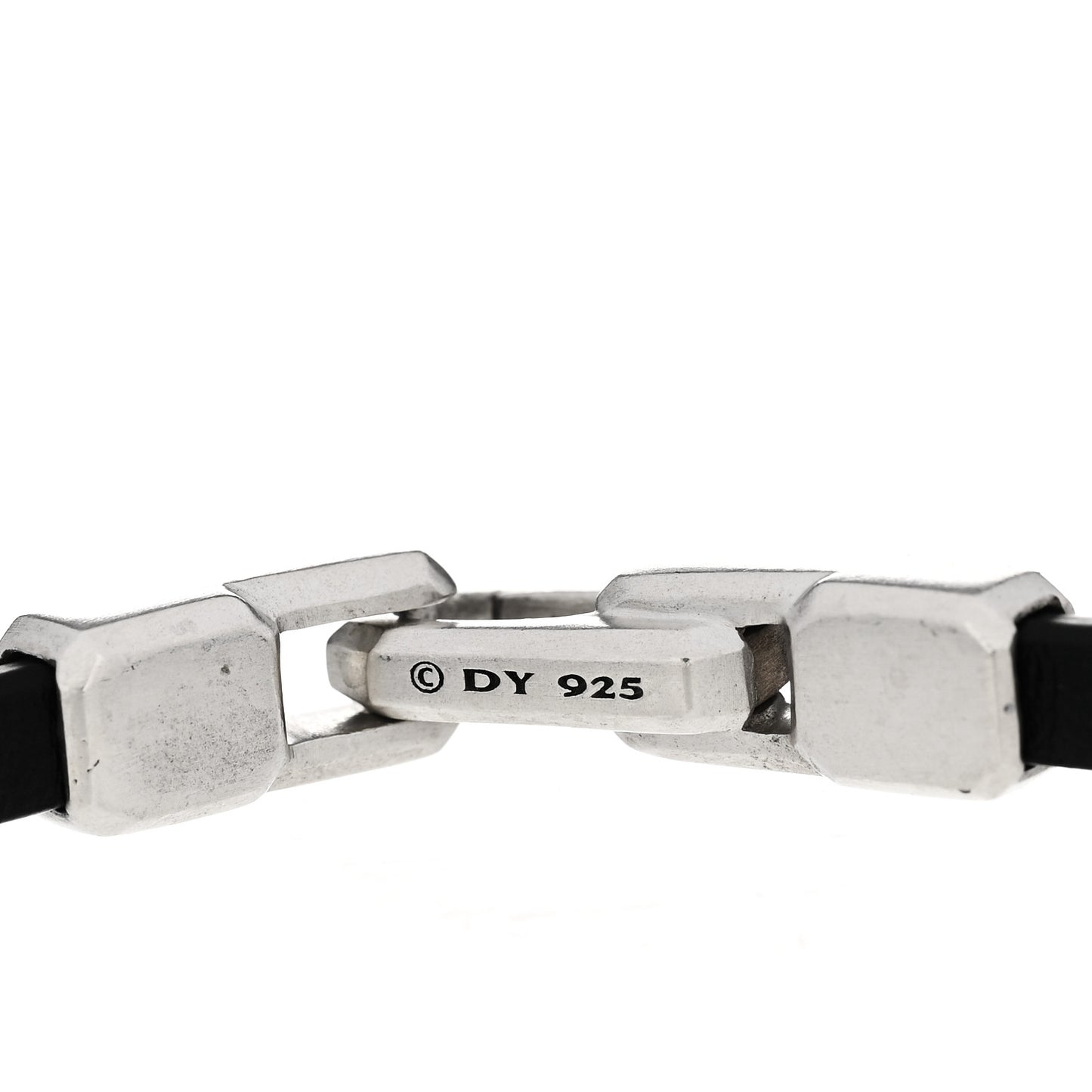 Sterling Silver Emerald Leather Mens 4mm Streamline ID Bracelet