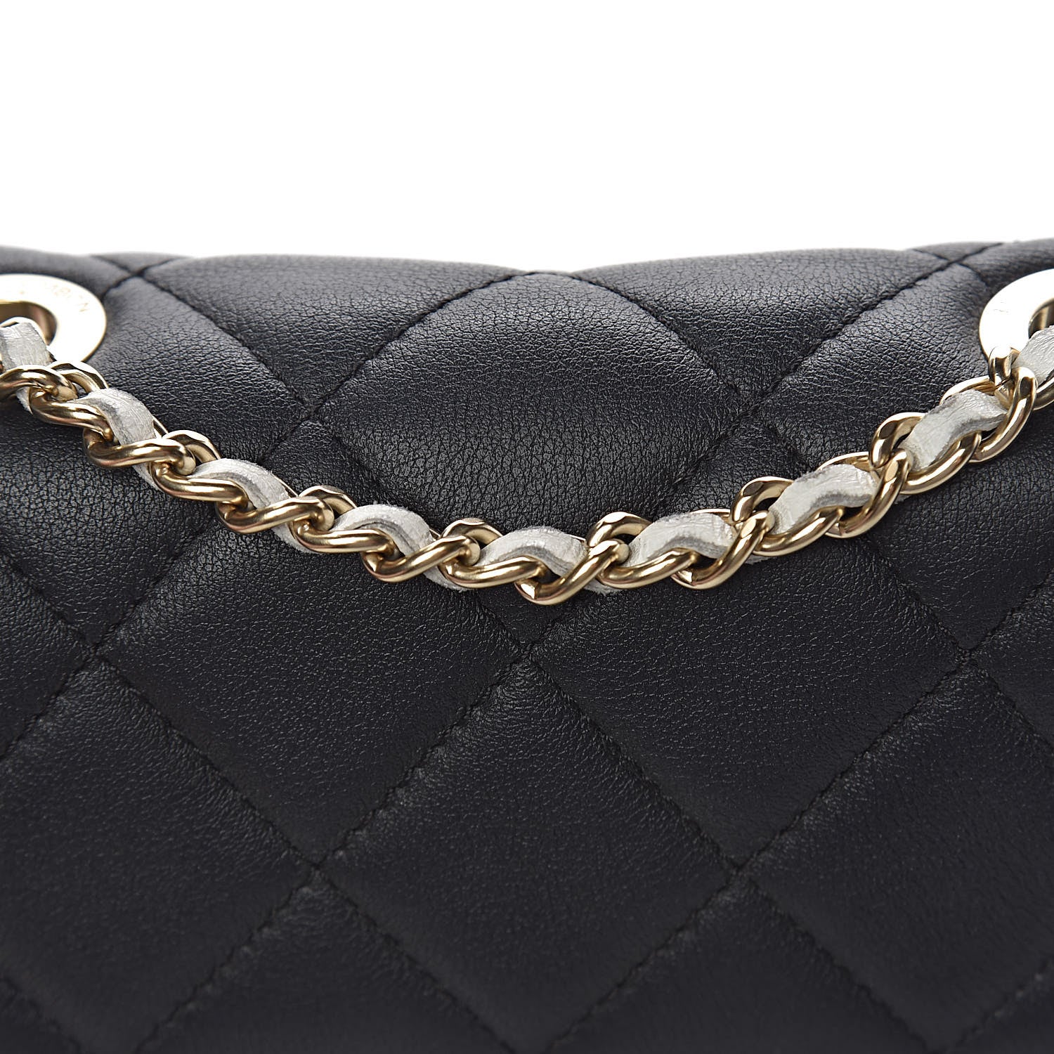 Chanel Lambskin Quilted Graphic Mini Flap Bag Black White 8 of 17