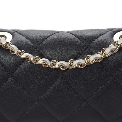 Chanel Lambskin Quilted Graphic Mini Flap Bag Black White 8 of 17