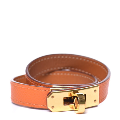 Hermes Epsom Kelly Double Tour Bracelet XS Orange 1 of 7