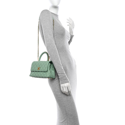 Chanel Caviar Quilted Mini Coco Chain Handle Flap Light Green 2 of 10