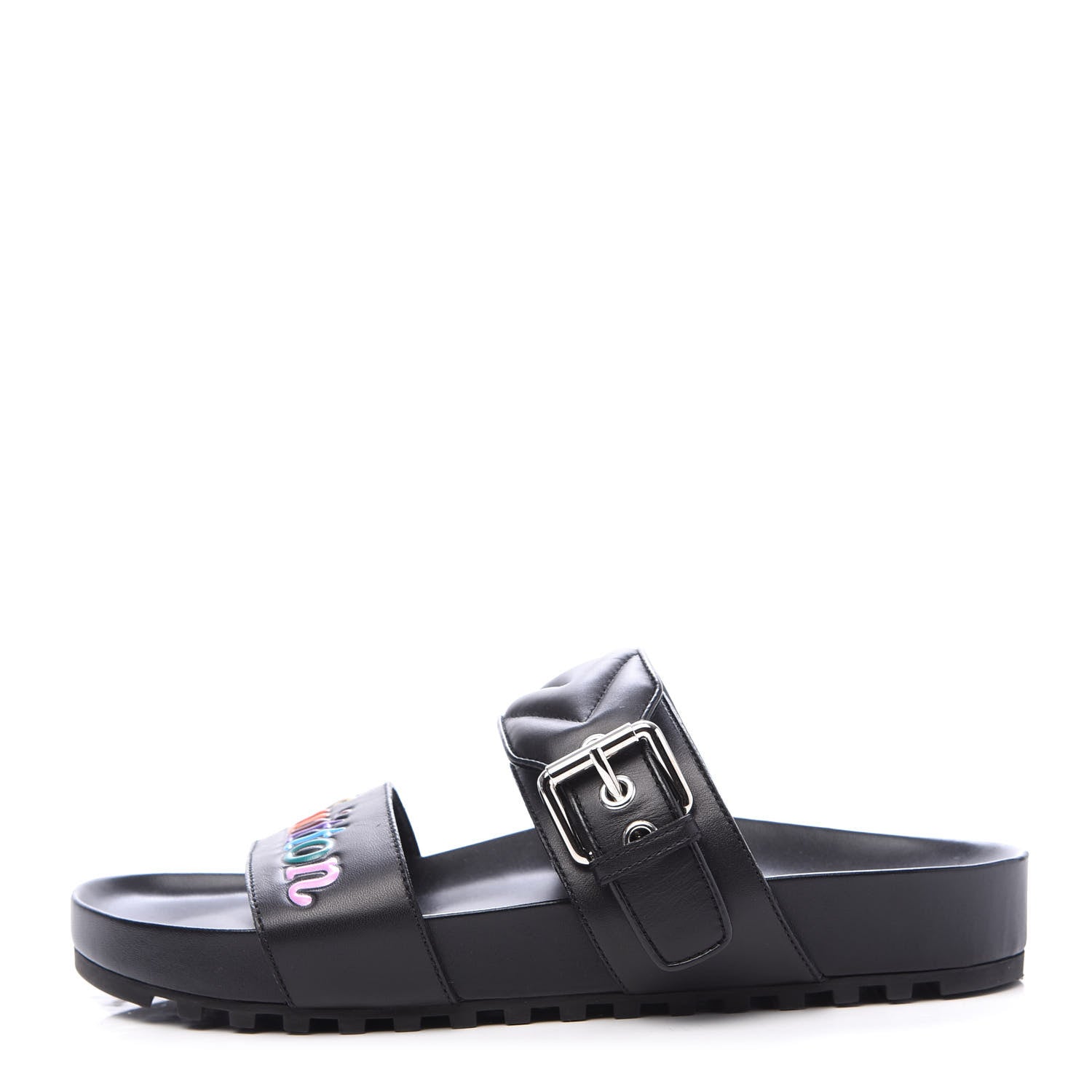 Louis Vuitton Calfskin New Wave Bom Dia Mule Sandals 38 Black 1 of 7