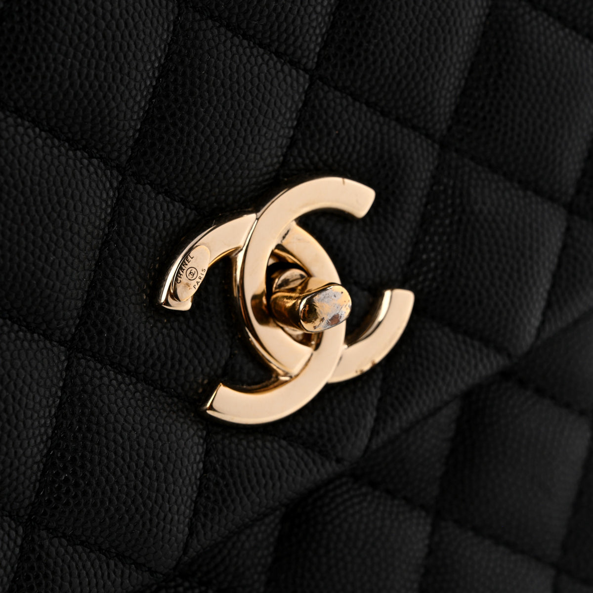 Chanel Caviar Quilted Medium Coco Handle Flap Black 22 of 23