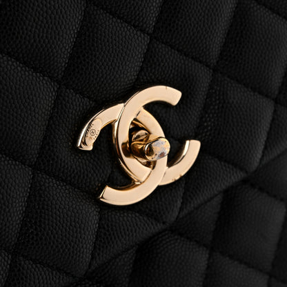 Chanel Caviar Quilted Medium Coco Handle Flap Black 22 of 23