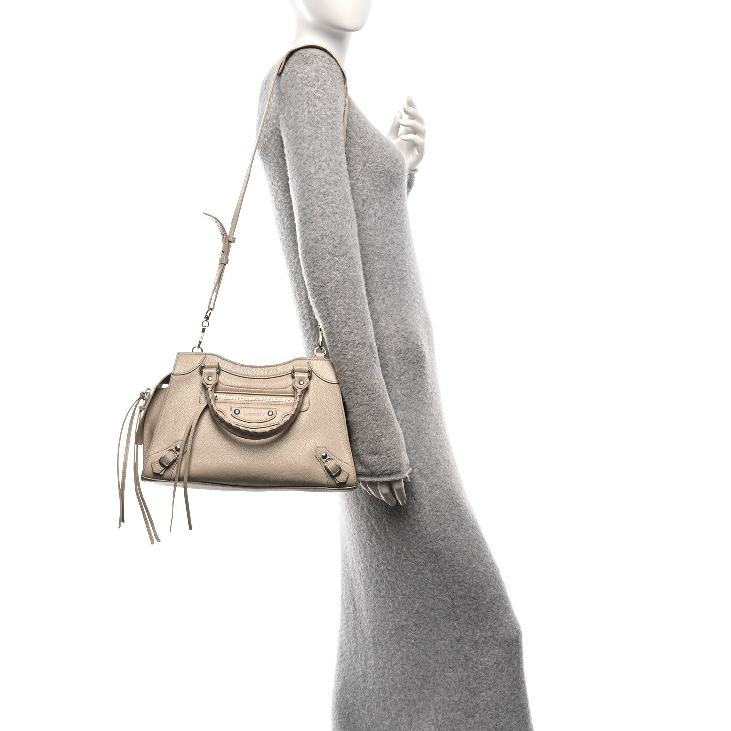 Balenciaga Grained Calfskin Neo Classic Silver Hardware S City Cream 2 of 12