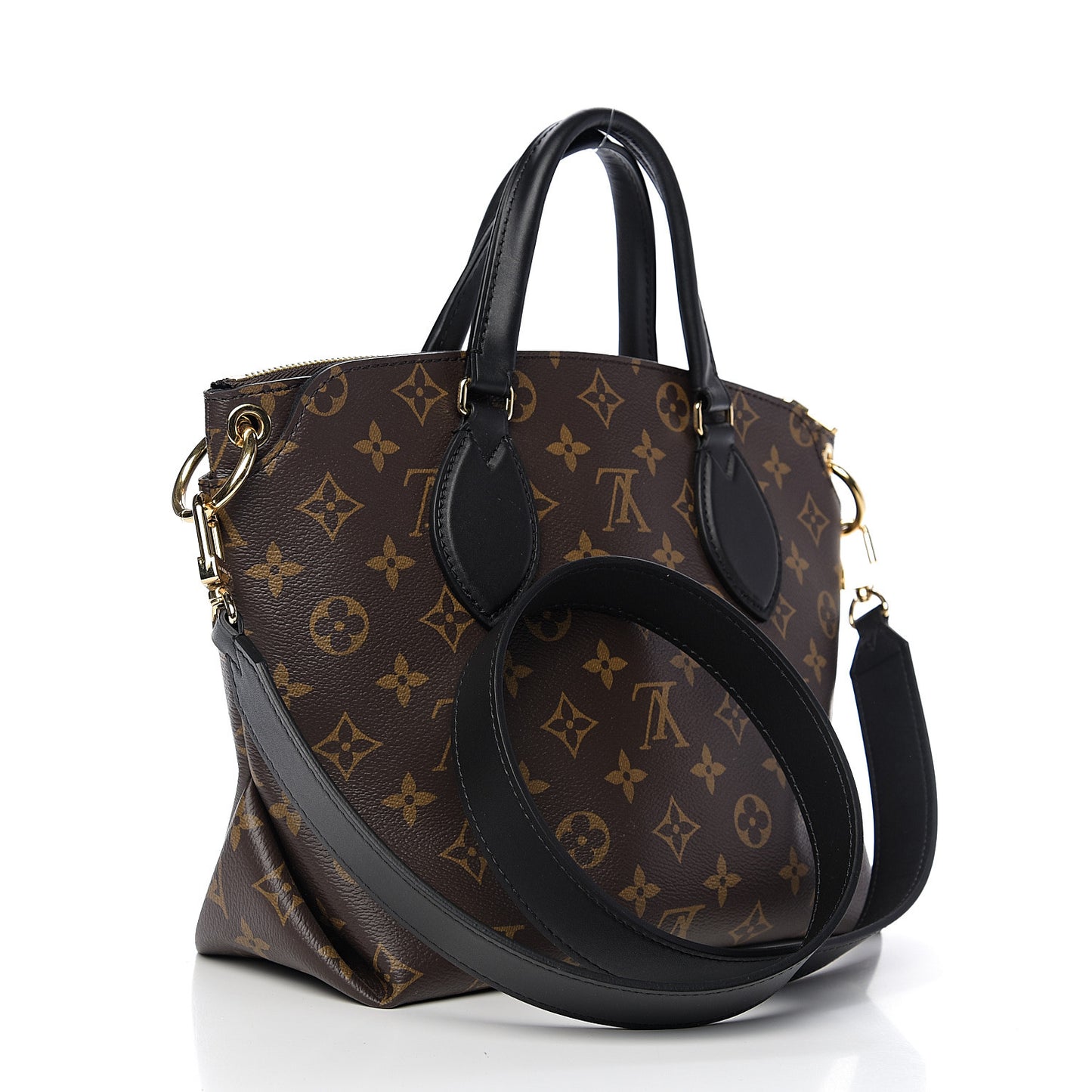Monogram Flower Zipped Tote PM Black