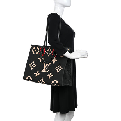 Louis Vuitton Empreinte Monogram Giant Crafty Onthego GM Black Creme 2 of 9