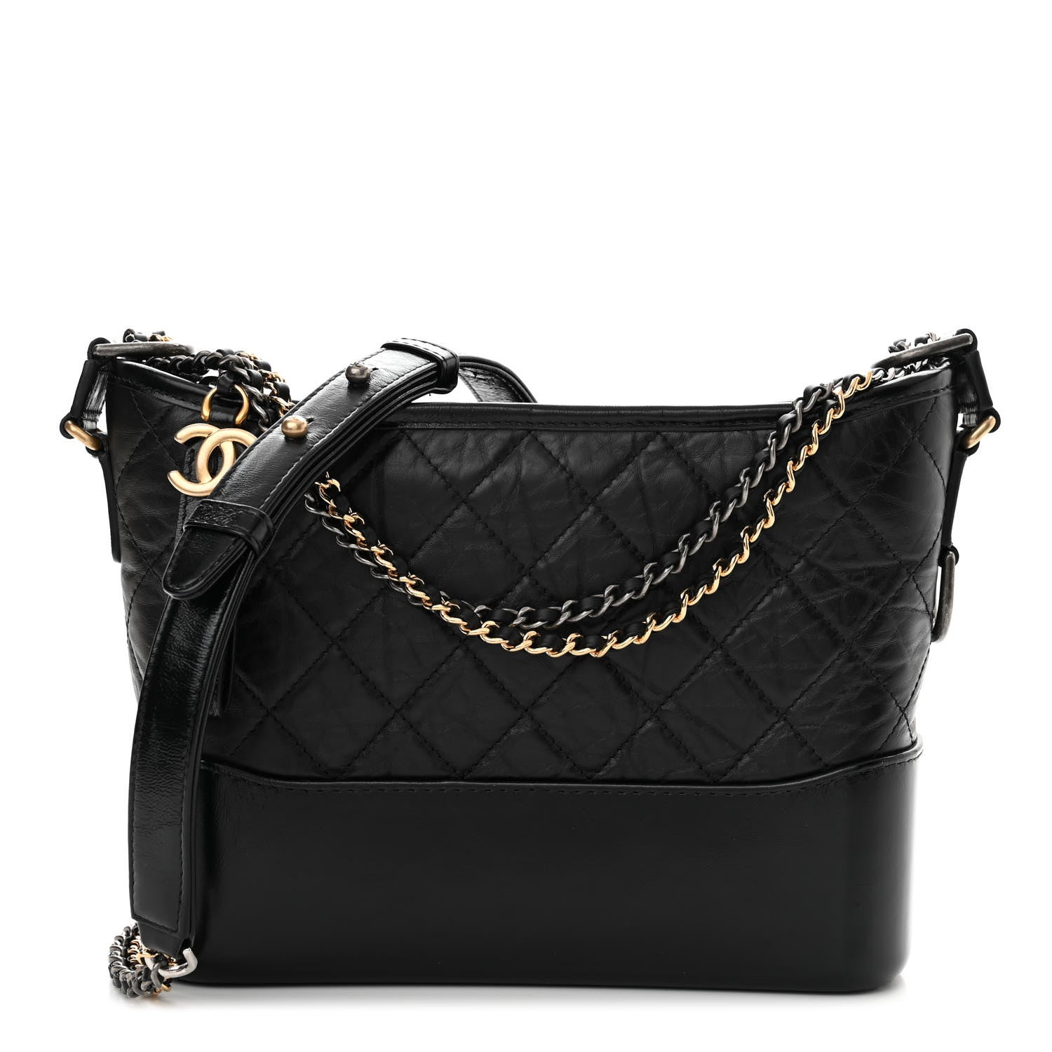 Chanel Aged Calfskin Quilted New Medium Gabrielle Hobo Black 1 of 13