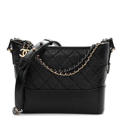 Chanel Aged Calfskin Quilted New Medium Gabrielle Hobo Black 1 of 13