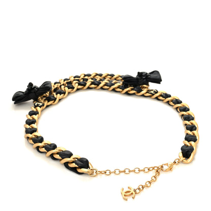 Chanel Lambskin CC Bow Chain Belt Black Gold 2 of 4