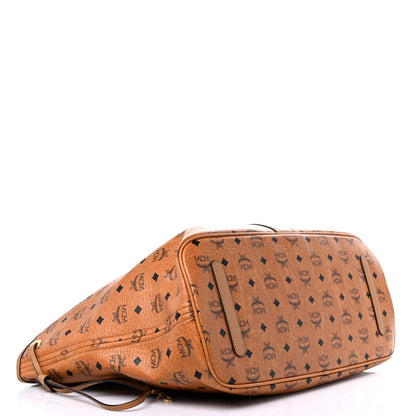 MCM Visetos Large Liz Reversible Shopper Tote Cognac 4 of 15