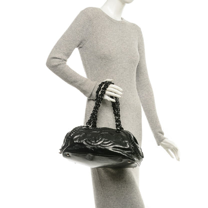 Chanel Patent Luxe Ligne Medium Bowler Black 2 of 8