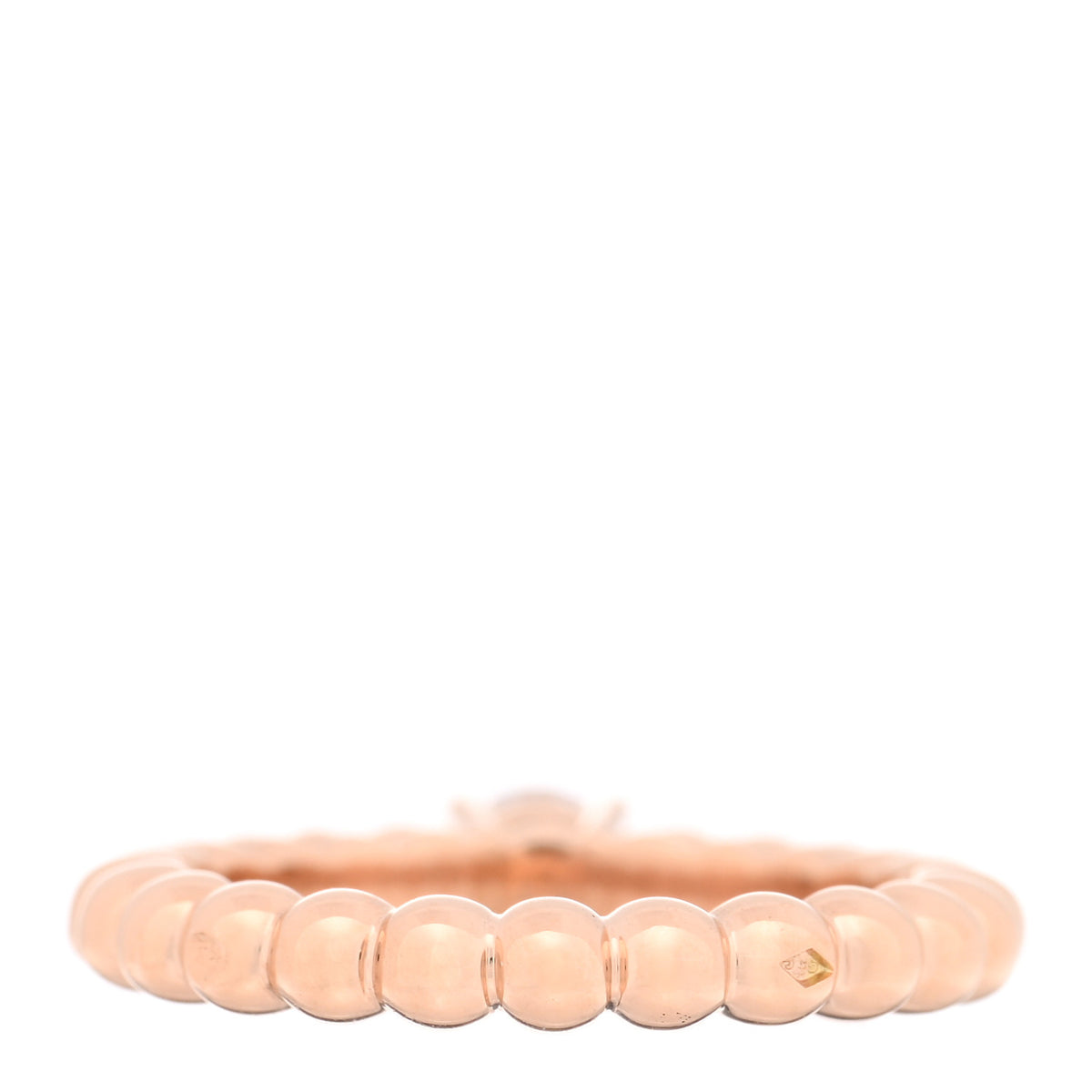 Van Cleef & Arpels 18K Rose Gold Diamond .31ct Perlee Solitaire Engagement Ring 48 4.5 3 of 5