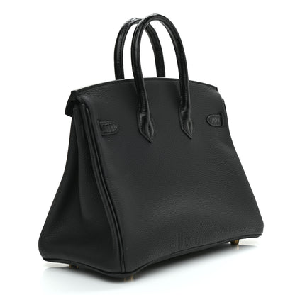 Hermes Togo Matte Alligator Birkin Touch 25 Black 3 of 9