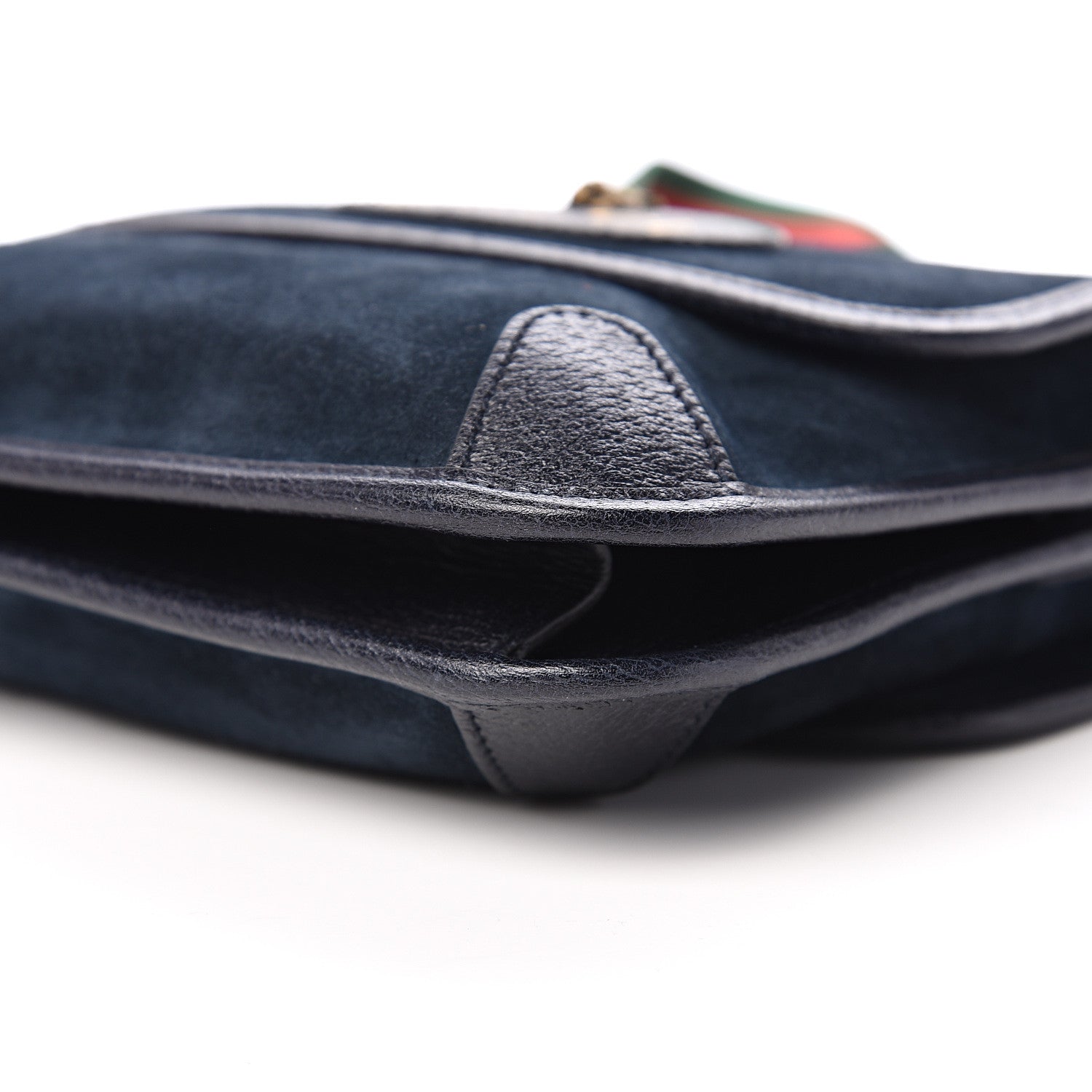 Gucci Suede Web Small Neo Vintage Double Flap Messenger Bag Blue 8 of 9