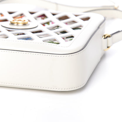Gucci Canvas Calfskin Cutout Flora Floral Shoulder Bag White Multicolor 11 of 11