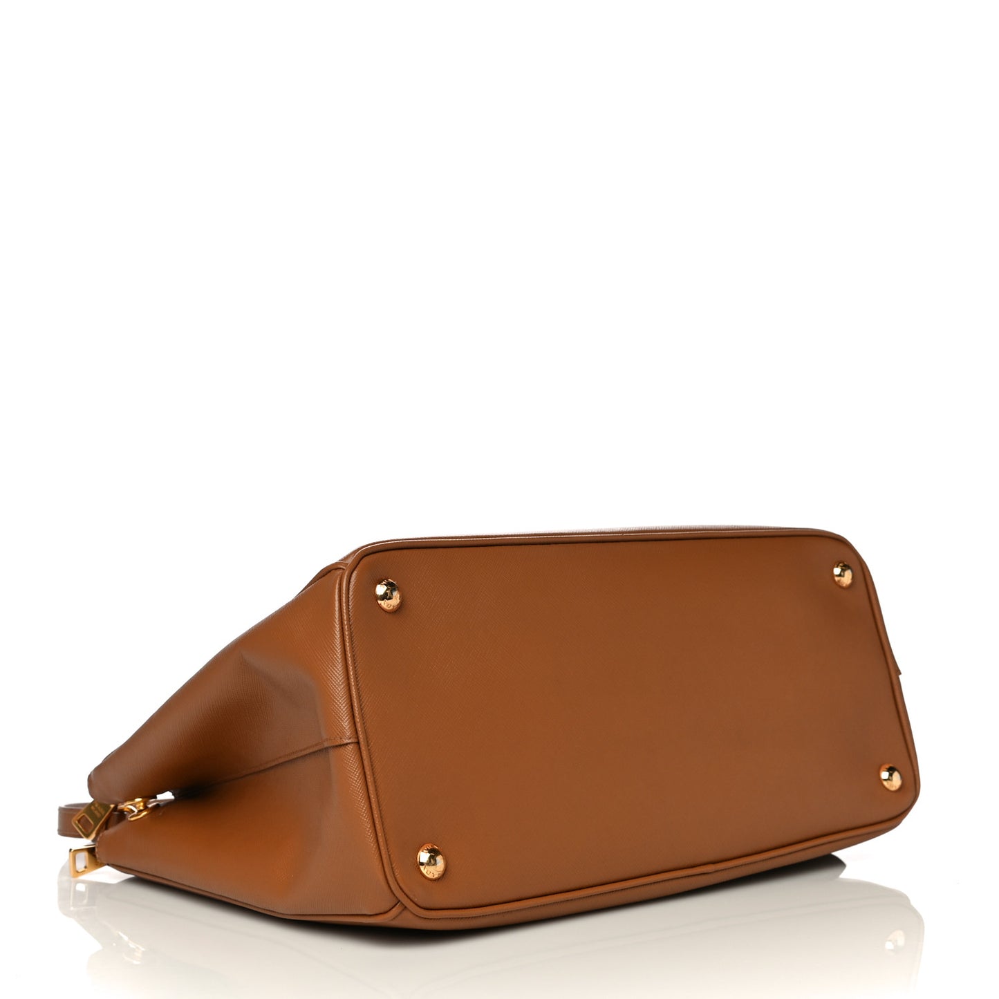 Saffiano Medium Galleria Double Zip Tote Caramel
