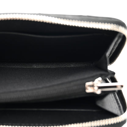 Chanel Lambskin Crystal Star Quilted Studded CC Zip Around Card Holder Wallet Black 5 of 8