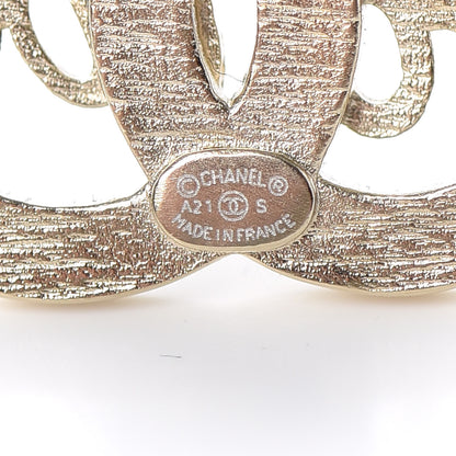 Chanel Crystal CC Forever Earrings Gold 4 of 5