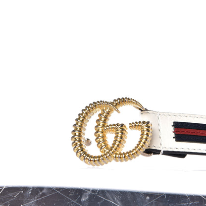 Gucci Calfskin Torchon Double G 20mm Belt 90 36 Off White Blue Red 9 of 9