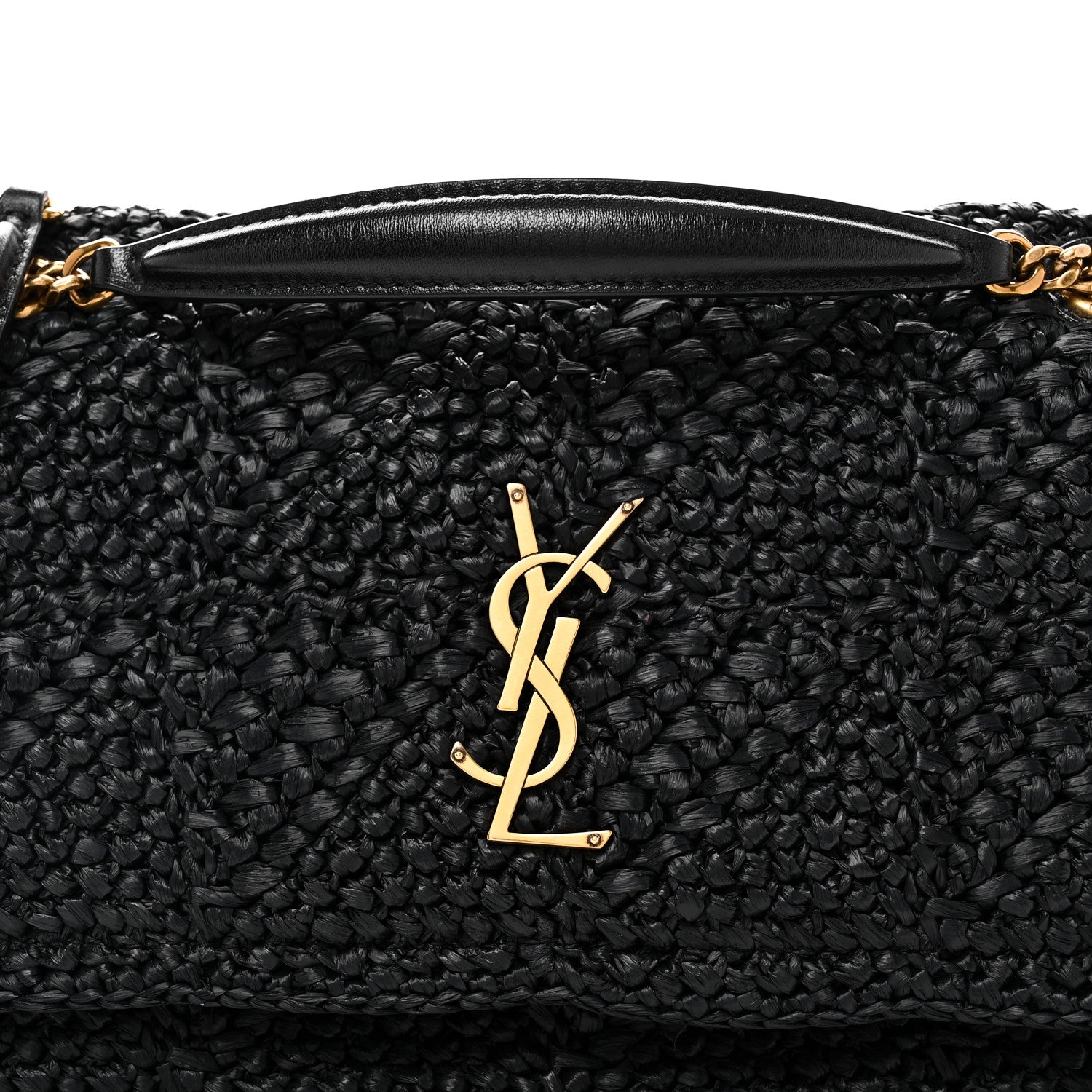 Saint Laurent Raffia Monogram Medium Jamie Black 7 of 9