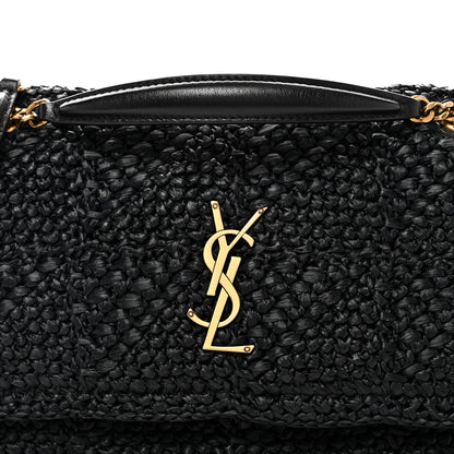 Saint Laurent Raffia Monogram Medium Jamie Black 7 of 9