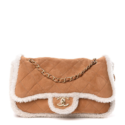 Chanel Shearling Lambskin Quilted Coco Neige Single Flap Beige 1 of 11
