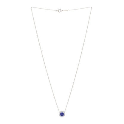 Tiffany Platinum Diamond Tanzanite Soleste Pendant Necklace 3 of 5