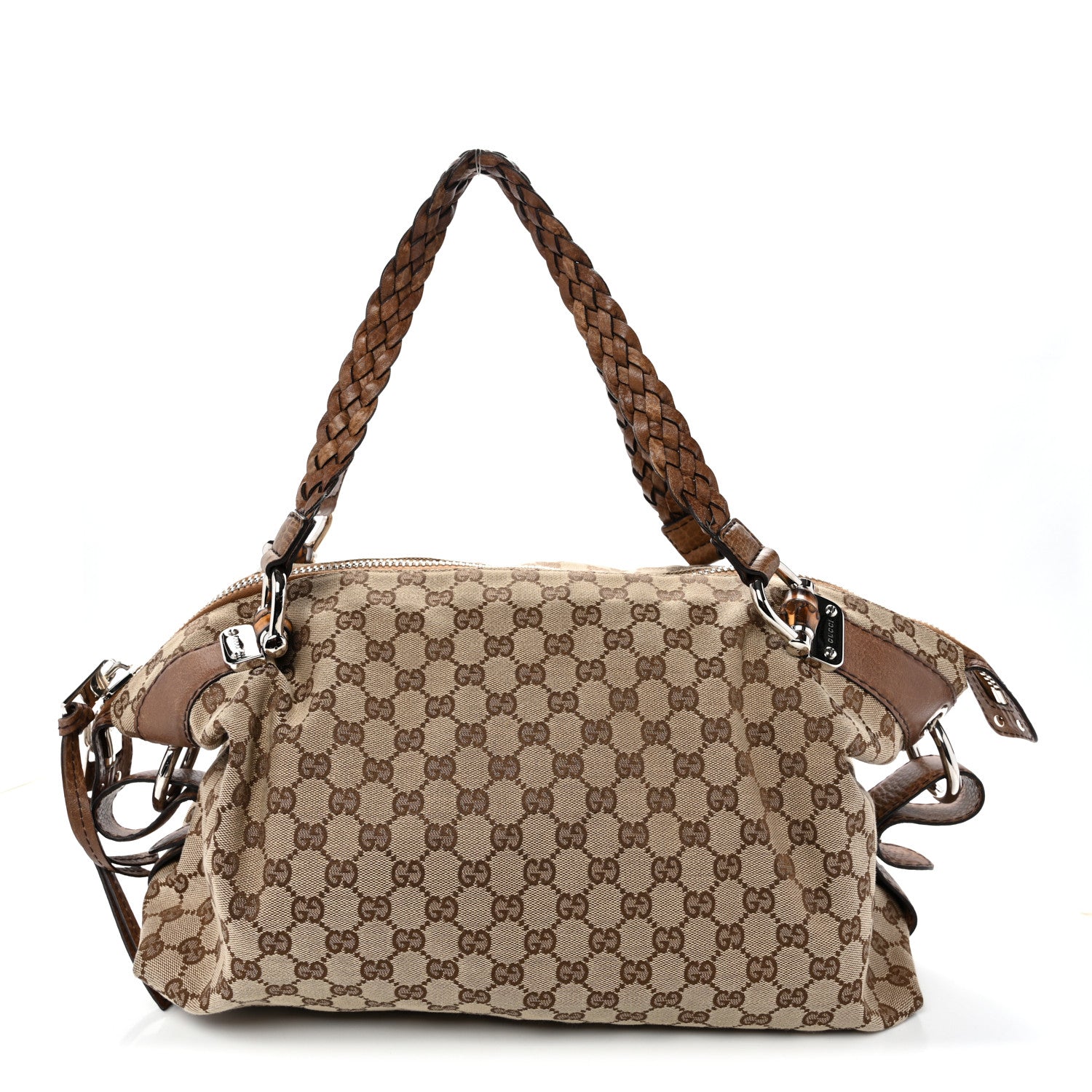 Gucci Monogram Bamboo Bar Medium Tote Brown 1 of 10