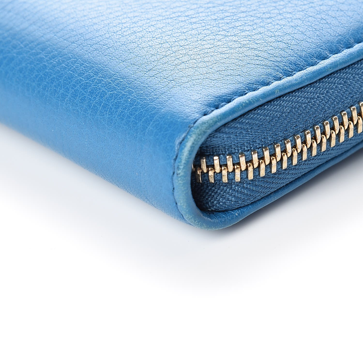 Gucci Pebbled Calfskin Soho Zip Around Wallet Turquoise 10 of 10