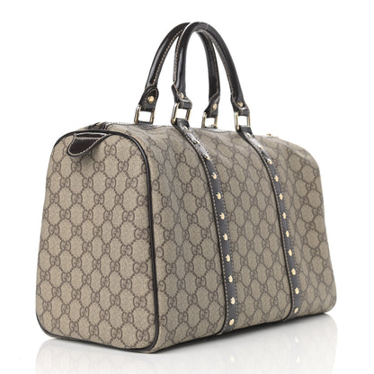 Gucci Monogram Guccissima Hearts Studded Medium Joy Boston Dark Brown 3 of 9