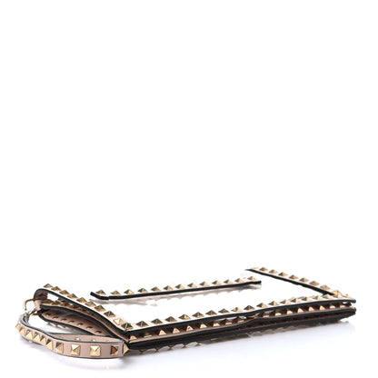 Valentino Garavani PVC Nappa Naked Rockstud Wristlet Clutch Poudre 4 of 7