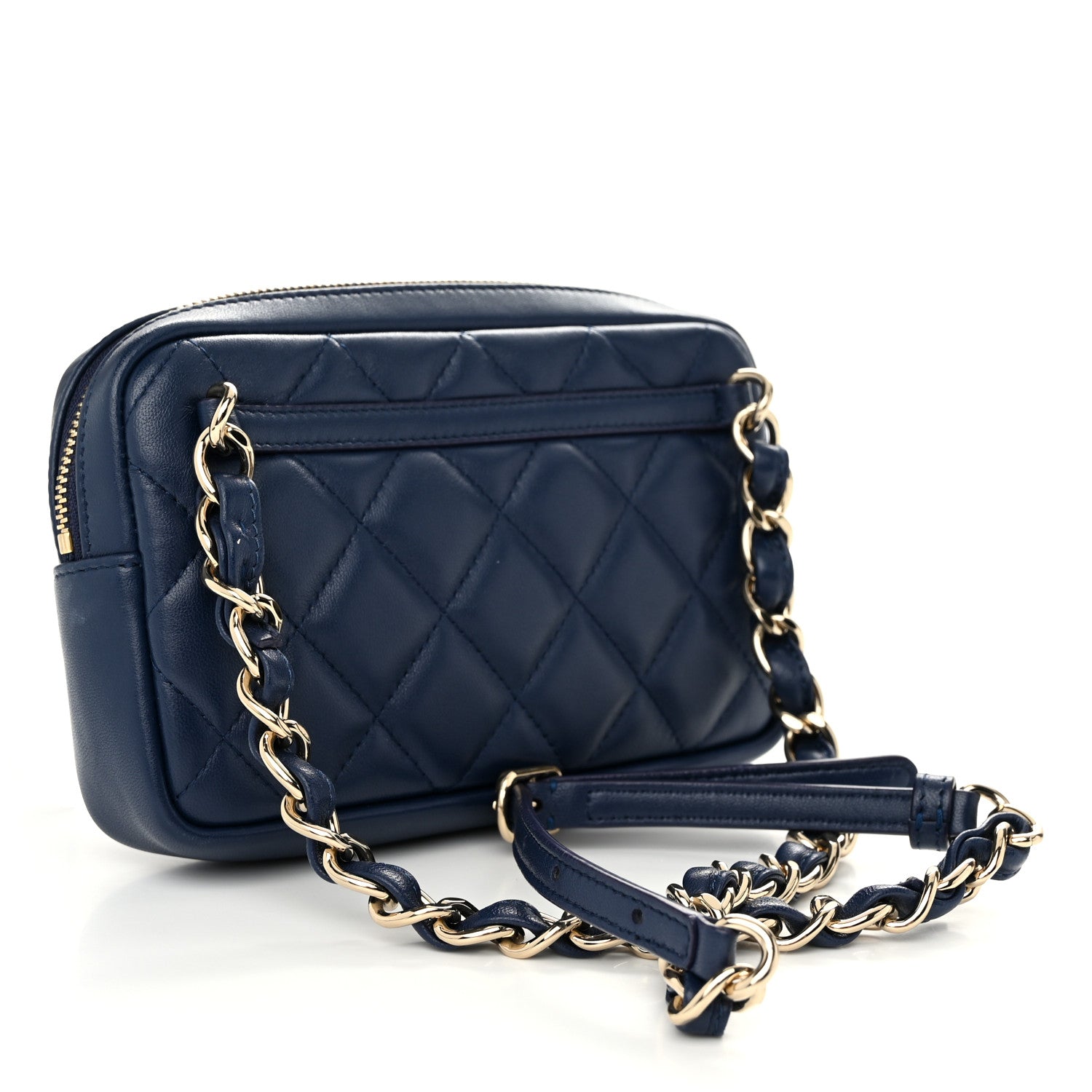 Chanel Lambskin Quilted Waist Bag With Pouch Blue 4 of 11
