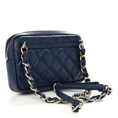 Chanel Lambskin Quilted Waist Bag With Pouch Blue 4 of 11