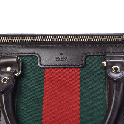 Gucci Monogram Vintage Web Medium Boston Dark Brown 6 of 10