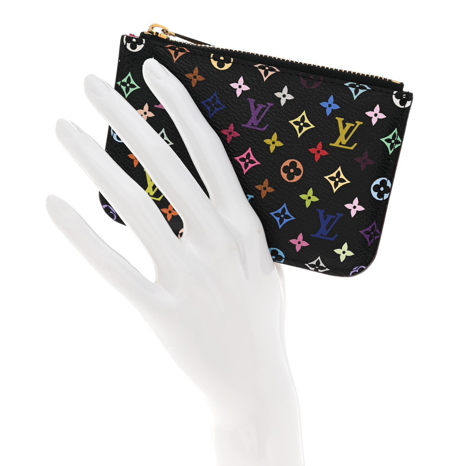 Louis Vuitton Monogram Multicolor Key Pouch Black Grenade 2 of 9