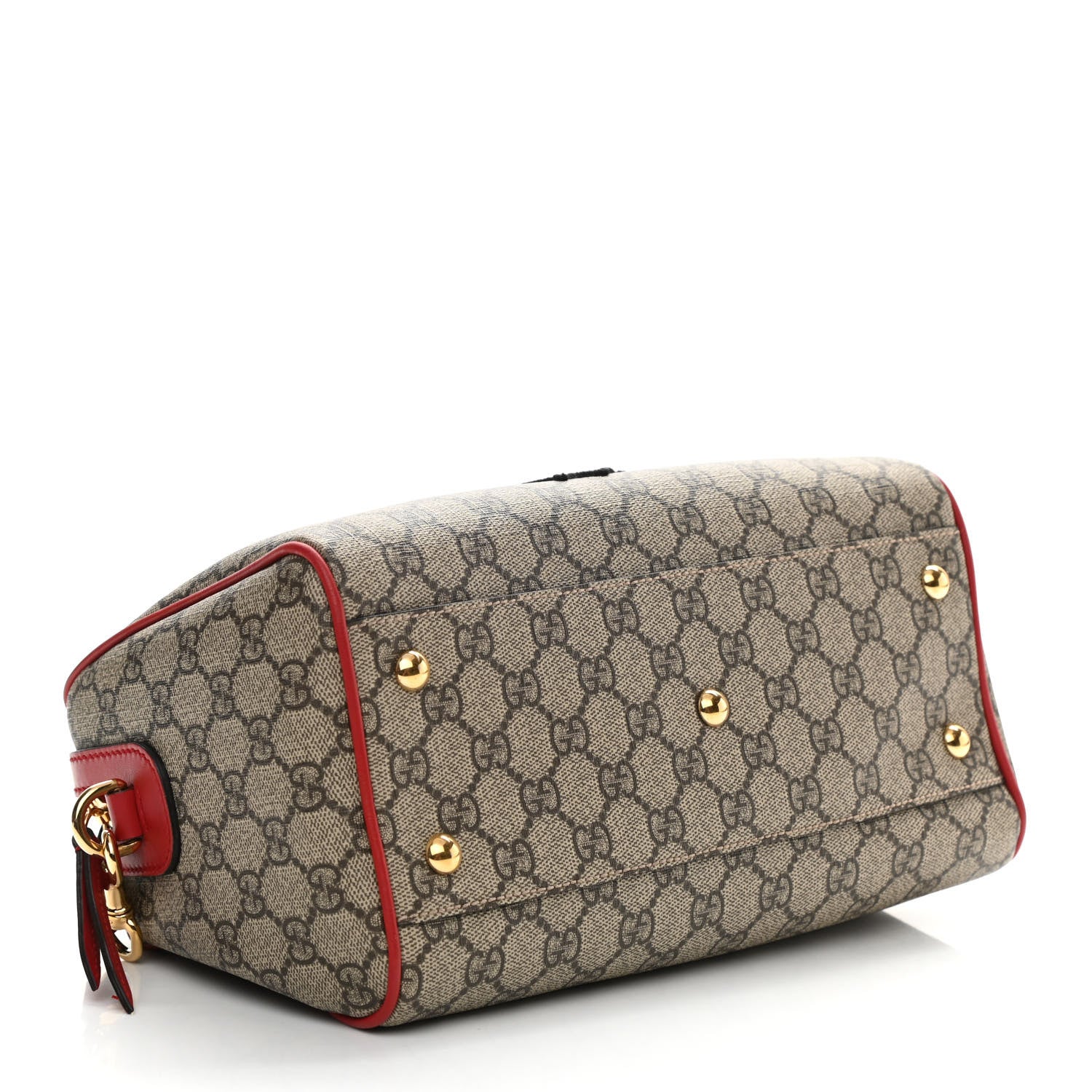 Gucci GG Supreme Monogram Kingsnake Heart Embroidered Small Boston Red 4 of 10